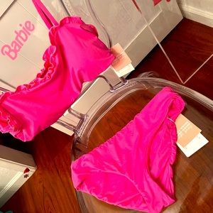 Dippin daisys Barbie pink bikini size XL TOP Small Bottom